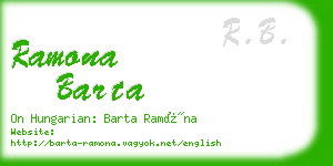 ramona barta business card